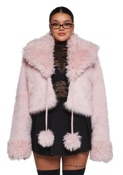 Generation Kiss Outerwear|Plus*Clare Faux Fur Cropped Jacket