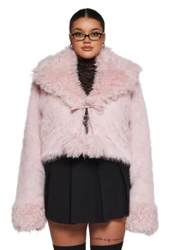 Generation Kiss Outerwear|Plus*Clare Faux Fur Cropped Jacket