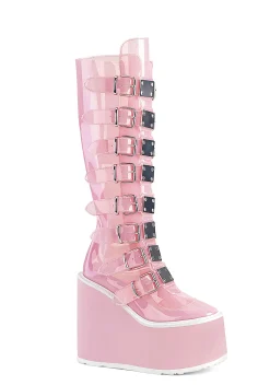 Demonia Boots|Platforms*Clear Baby Pink Trinity Boots