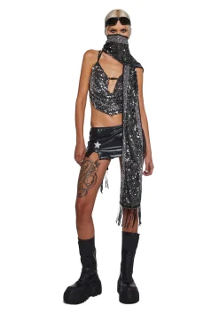 Club Exx Scarves & Gloves*Clear Curiosity Scarf - Metallic