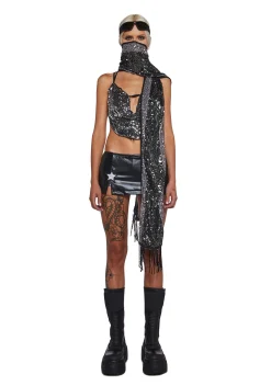 Club Exx Scarves & Gloves*Clear Curiosity Scarf - Metallic