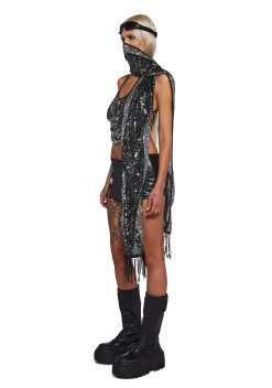 Club Exx Scarves & Gloves*Clear Curiosity Scarf - Metallic