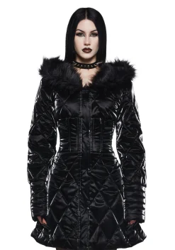 Widow Outerwear*Cloaked In Darkness Corseted Puffer Jacket