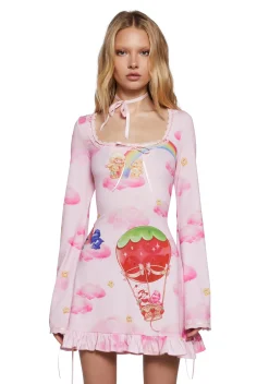 Dolls Kill | Care Bears x Strawberry Shortcake Dresses|Mini Dresses*Clouds And Rainbows Mini Dress