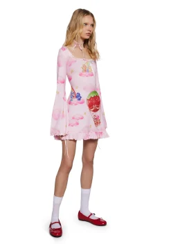 Dolls Kill | Care Bears x Strawberry Shortcake Dresses|Mini Dresses*Clouds And Rainbows Mini Dress