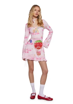 Dolls Kill | Care Bears x Strawberry Shortcake Dresses|Mini Dresses*Clouds And Rainbows Mini Dress