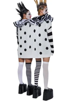 Trickz N' Treatz Tops*Clown Trouble Knit Sweater Set - Black/White