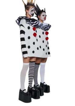 Trickz N' Treatz Tops*Clown Trouble Knit Sweater Set - Black/White