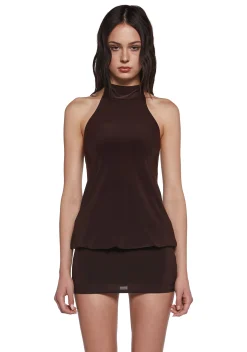 x_Blue Blush Dresses*Club Moves Halter Dress - Brown