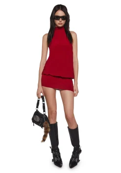 x_Blue Blush Dresses*Club Moves Halter Dress - Red