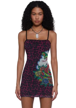 Ed Hardy Dresses*Cobra Roses Mesh Dress