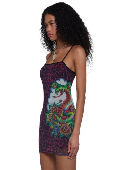 Ed Hardy Dresses*Cobra Roses Mesh Dress