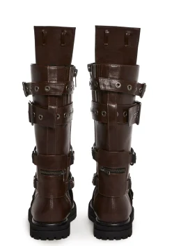 Club Exx Boots*Cognac Hour Of Devastation Combat Boots