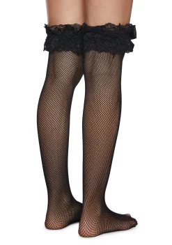 x_Leg Avenue Socks & Tights*Come On Over Fishnet Thigh Highs