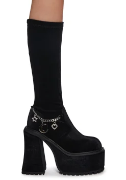 Sugar Thrillz Boots|Platforms*Count Your Hexes Velvet Boots