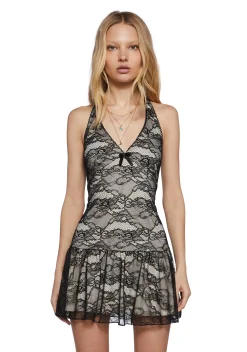 Current Mood Dresses|Plus*Country Sunflower Halter Lace Dress