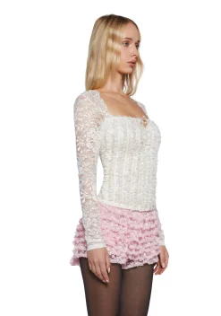Sugar Thrillz Tops|Plus*Courting Hearts Long Sleeve Top