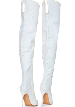 Pleaser Boots*Courtly-3015 Glitter Thigh High Boots