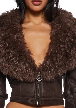 Generation Kiss Outerwear|Plus*Covet Moto Jacket - Brown