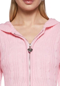 Sugar Thrillz Sweatshirts & Hoodies|Tops*Cozy Snowfall Knit Zip-Up Hoodie
