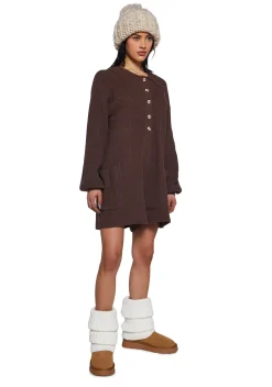 x_Blue Blush Jumpsuits & Rompers*Cozy Weekends Knit Romper - Brown