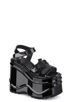 Demonia Platforms|Sandals*Creature Of Hell Patent Platform Sandals