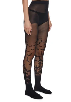 x_Leg Avenue Socks & Tights*Creep It Real Sheer Bat Tights