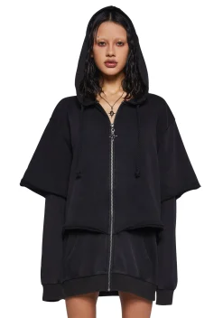 DARKER WAVS Outerwear|Sweatshirts & Hoodies*Crossfade Washed Zip-Up Hoodie - Black