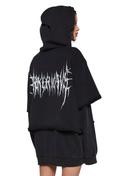 DARKER WAVS Outerwear|Sweatshirts & Hoodies*Crossfade Washed Zip-Up Hoodie - Black