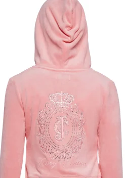 JUICY COUTURE Sweatshirts & Hoodies*Crown Heritage Cotton Velour Hoodie - Pink