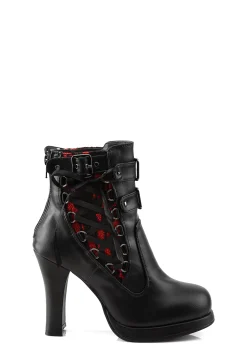 Demonia Boots*Crypto-51 Corset Ankle Boots