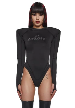 Namilia Tops*Crystal Whore Bodysuit Flat Panty