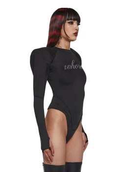 Namilia Tops*Crystal Whore Bodysuit Flat Panty
