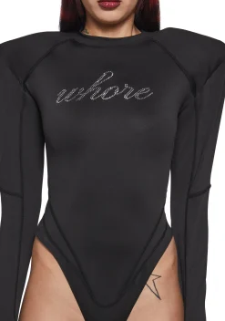 Namilia Tops*Crystal Whore Bodysuit Flat Panty