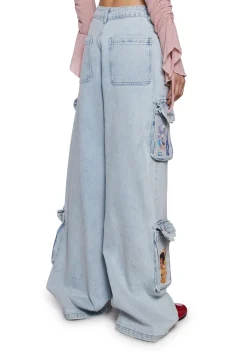 Dolls Kill | Care Bears x Strawberry Shortcake Bottoms|Pants*Cuddle Crew Denim Cargo Pants