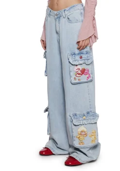 Dolls Kill | Care Bears x Strawberry Shortcake Bottoms|Pants*Cuddle Crew Denim Cargo Pants