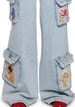 Dolls Kill | Care Bears x Strawberry Shortcake Bottoms|Pants*Cuddle Crew Denim Cargo Pants