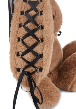 Current Mood Bags*Cuddly Bunny Plush Backpack - Brown