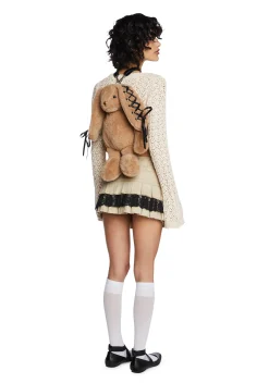 Current Mood Bags*Cuddly Bunny Plush Backpack - Brown