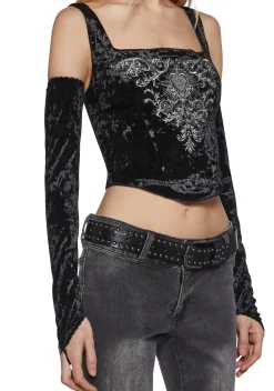 Widow Corsets|Tops*Cursed Dreams Corset Top And Gloves Set