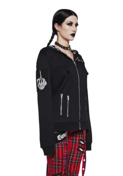 The Grave Girls Outerwear|Sweatshirts & Hoodies*Cursed Ways Zip-Up Hoodie
