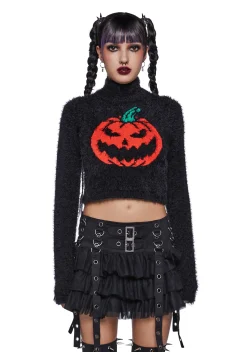 Trickz N' Treatz Tops*Cut It Out Crop Sweater
