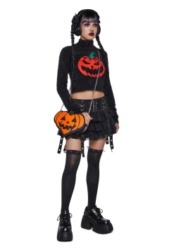 Trickz N' Treatz Tops*Cut It Out Crop Sweater