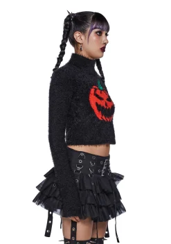 Trickz N' Treatz Tops*Cut It Out Crop Sweater
