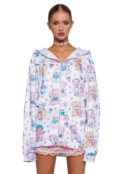 Sugar Thrillz Outerwear|Sweatshirts & Hoodies*Cute Critters Hoodie - White