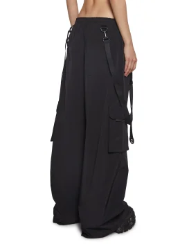 Widow Bottoms|Pants*Cyber Noir Wide Leg Cargo Pants