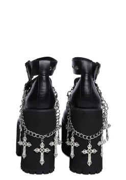 Widow Platforms|Mary Janes*Damned If I Do Platform Mary Janes
