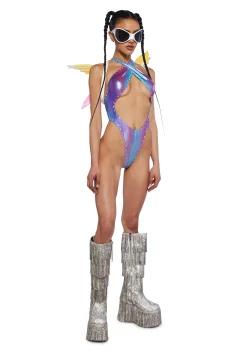 Club Exx Tops*Dance Release Cut Out Bodysuit