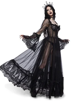 Widow Dresses*Dance With Death Maxi Dress - Black