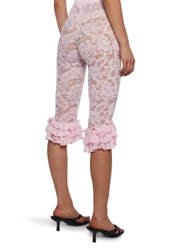 Sugar Thrillz Bottoms|Pants*Daring Love Lace Capri Pants - Pink